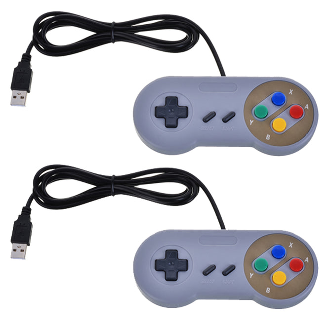 2Pcs/Lot Game Controller for Super SNES USB Classic Gamepad