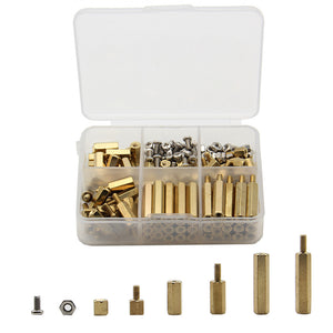 150Pcs/Lot M2.5 Brass Spacer + Screw + Nut Kits w/ Case for Raspberry Pi, Arduino, DIY Project