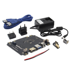 Geekworm X820 Raspberry Pi 2.5" SATA HDD&SSD Storage Board + DC 5V 4A Power Adapter w/ EU, US Plug Kit for Raspberry Pi