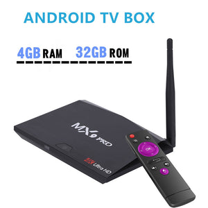 MX9 Pro Quad-Core RK3328 H.265 4K VP9 HDR Android 7.1 Smart TV Box with 4GB RAM 32GB ROM - EU Plug