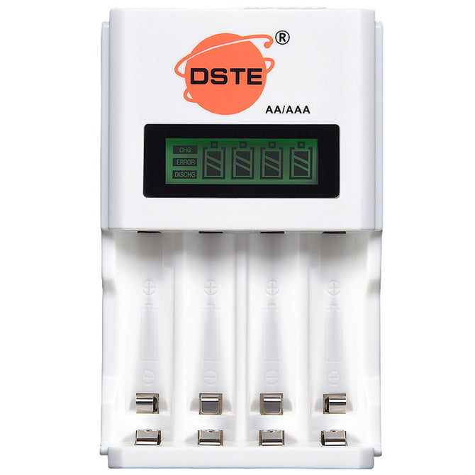 DSTE Household Standard Multi-functional Fast Charger with Four-slot LED Display for Rechargeable AA / AAA Battery