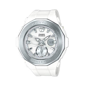 Casio Baby-G BGA-220-7A 200 Meters Water Resistance LED Light Glamping Series Watch - White + Sliver