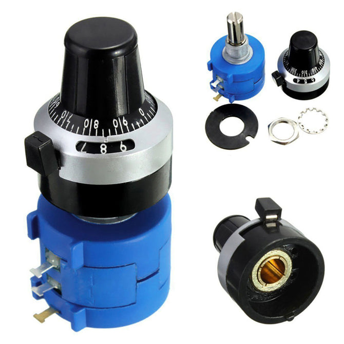 ZHAOYAO 3590S-2-103L 10K Ohm Potentiometer with 10 Turns Counting Dial Rotary Knob