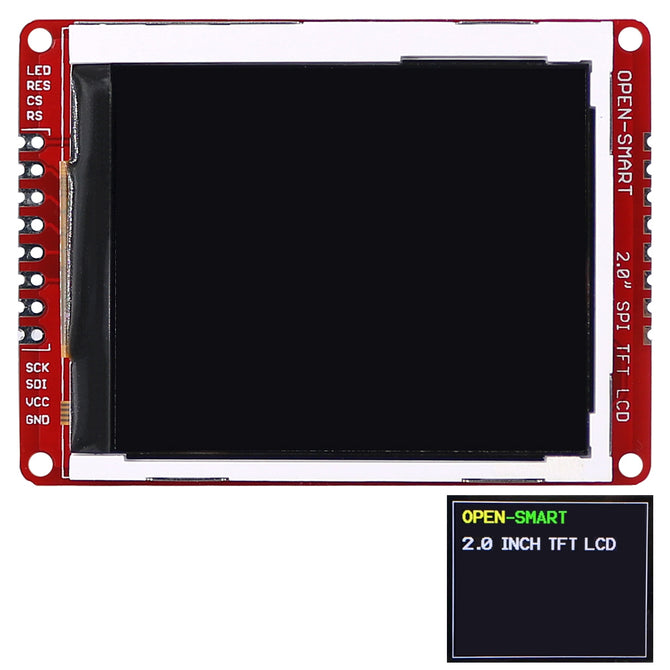 OPEN-SMART 2.0 Inch 176 * 220 Serial SPI TFT LCD Shield Breakout Module for Arduino Nano Pro Mini UNO R3 Mega2560