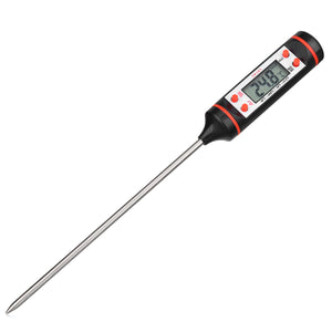UYIGAO Portable Digital Kitchen Probe Thermometer with LCD Display for Food Cooking BBQ Meat Steak Turkey Wine - Black
