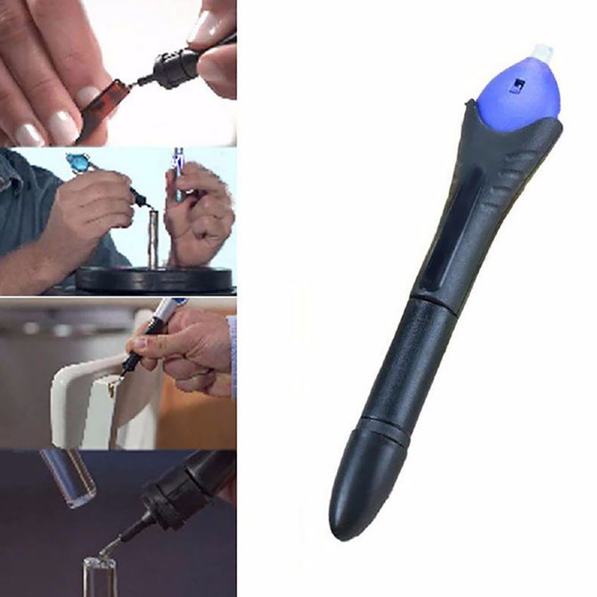 Portable 5 Second Fix UV Light Repair Tool with Glue, Super Powered Liquid Plastic Welding Compound Tool Kit