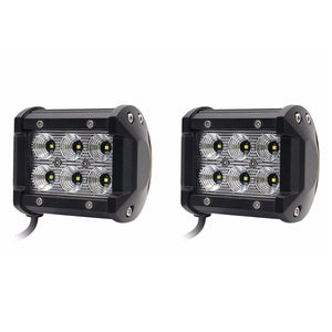 2Pcs 18W LED Chip 4'' Spot Flood Automobiles Car Working Lights DRL for Lada Niva Uaz Toyota Honda Mazda 18w 4inch flood beam