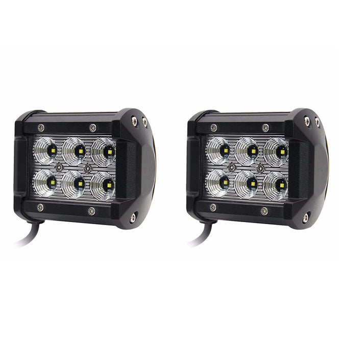2Pcs 18W LED Chip 4'' Spot Flood Automobiles Car Working Lights DRL for Lada Niva Uaz Toyota Honda Mazda 18w 4inch flood beam