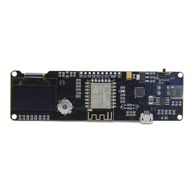 Geekworm ESP8266 ESP-WROOM-02 Development Board Mini-WiFi NodeMCU Module with ESP8266 Chip + 18650 Battery Holder + 0.96 OLED