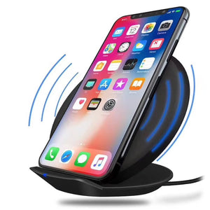 Cwxuan 10W Fast Wireless Charger Stand, Qi Charging Pad for Samsung / IPHONE 8 / IPHONE X - Black