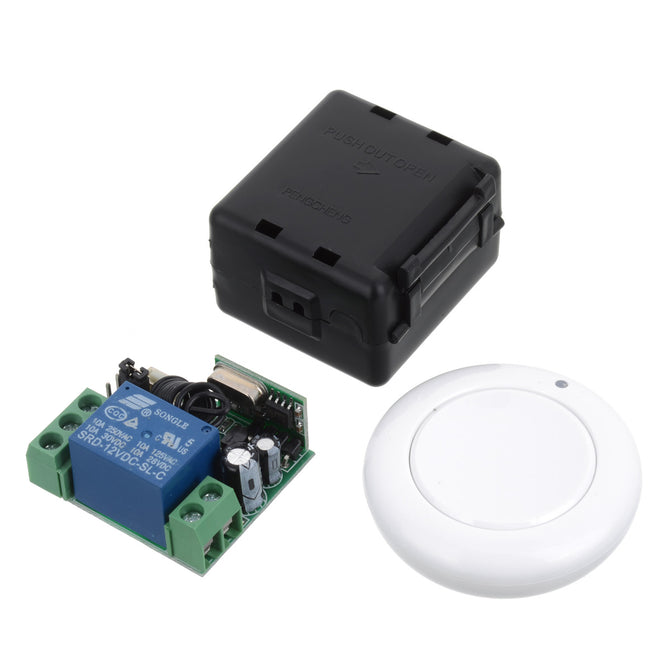 433MHZ Mini Portable Remote Controller w/ Switch Module for Garage Door Opener, Window, Lifting Device, Motor, Water Pump -White