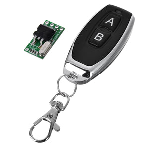 DC 7-36V 433MHZ Mini DC Lithium Battery Powered Remote Control Switch w/ Keychain for LED Lamp