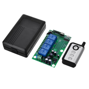 LZ-87-433MHZ AC220V Wide Voltage 4-Way Wireless Learning Code Multi-Function Remote Control Switch + High Power Remote