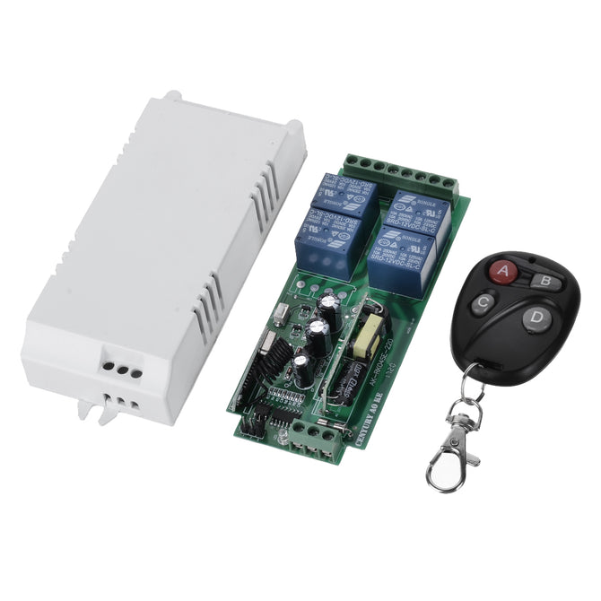 KJ-92-315MHZ 220V Four-Way Switching Power Supply Wireless Remote Control Switch + Four Button Remote Control
