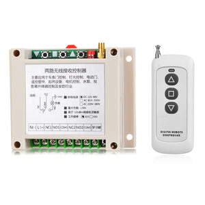 KJ-97 12V-48V Two-Way Motor Reversing Down Wireless Control Receiver Module + 3-Key Remote Control for Garage Doors, Window, Etc