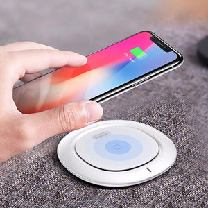 Baseus 10W Ultra Slim Qi Wireless Fast Charging Charger Pad for iPhone X, 8/8 Plus, Samsung Galaxy S8 Apple Watch 3 - Black