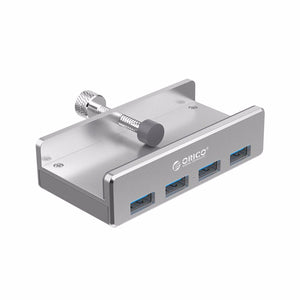 ORICO MH4PU Portable Premium Aluminum 4 Ports USB 3.0 Clip-type HUB for Desktop Laptop, Clip Range 10-32mm Silver