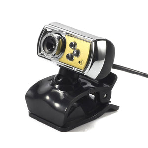 High Quality Portable HD 12MP 3-LED USB Webcam Camera with Microphone & Night Vision for PC Computer Black