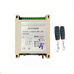 AC 220V-380V Four Road Wireless Remote Control Switch Long Distance 4 High Power Electric Gate Motor Industrial Controller