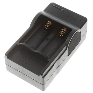 Digital Dual Slot CR123A Battery AC Charger - Black (US Plug)