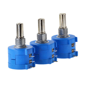 ZHAOYAO 3590S-2-502L 5K Ohm Potentiometer with 10 Turns Counting Dial Rotary Knob - Blue (3 PCS)