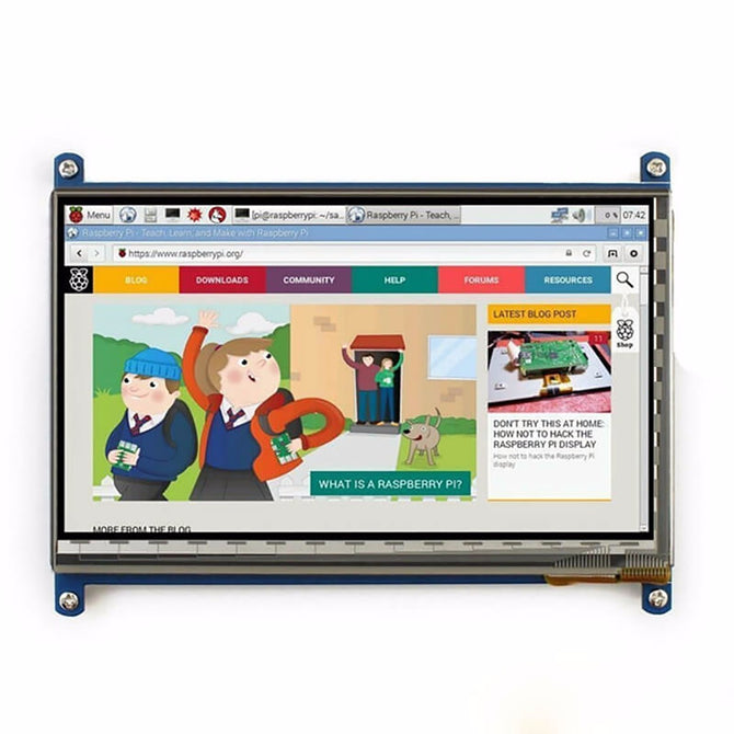Elecrow Raspberry Pi 3 Display, 7 Inch Touch Screen HDMI HD LCD TFT 1024 x 600 Monitor for Raspberry Pi 3 2B B Pcduino Win7 8  white