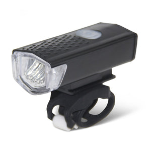 300LM USB Rechargeable 3-Mode LED Bicycle Bike Flashlight Lamp, Cycling MTB Front Light Headlight Black
