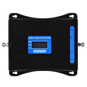 3G 4G 900/1800/2100MHz GSM DCS WCDMA Signal Booster Kit for Cellphone - Black (US Plug)