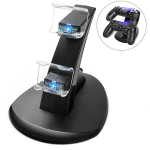 Kitbon Dual USB Charging Docking Station Stand for Playstation 4 - Black