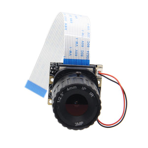 Geekworm 4mm Focal Length Night Vision 5.0MP NoIR Camera Board with IR-CUT for Raspberry Pi