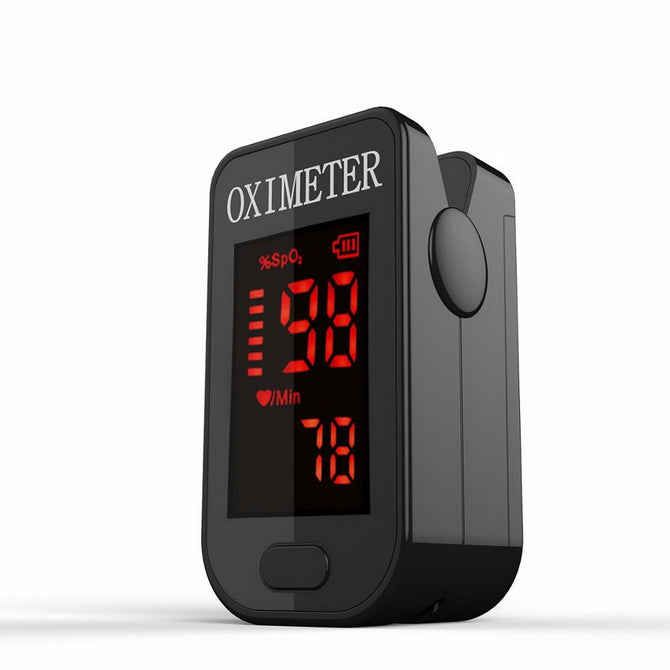 Household Mini CE Medical Health Heart Rate Monitor, LED Fingertip Finger Blood Oxygen Pulse Oximeter Black