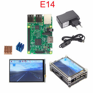 Starter Kit Raspberry Pi 3 Original Raspberry Pi 3 + 3.5 inch Touchscreen + 9-Layer Acrylic Case + 2.5A Power Plug