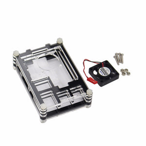 High Quality Raspberry Pi 3 Case 9 Layers Raspberry Pi 2 Acrylic Box Case with Cooling Fan For Raspberry Pi 3 Model B Case Fan blak