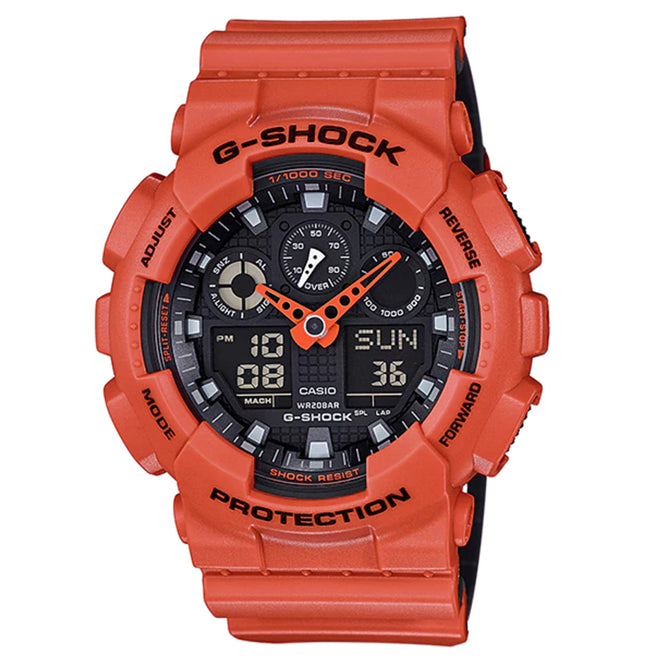 Casio G-Shock GA-100L-4A Analog Digital Watch - Orange