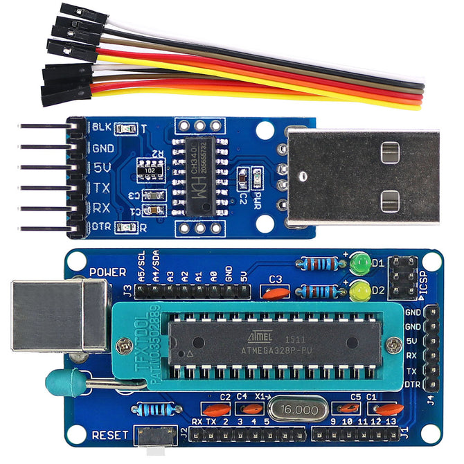 OPEN-SMART DIY ATmega328P Development Board + CH340 USB to TTL Programmer for Arduino UNO R3