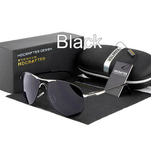 HDCRAFTER High Quality Brand Designer Cool Sunglasses, Polarized 100% UV400 Protection Eyewear for Men black