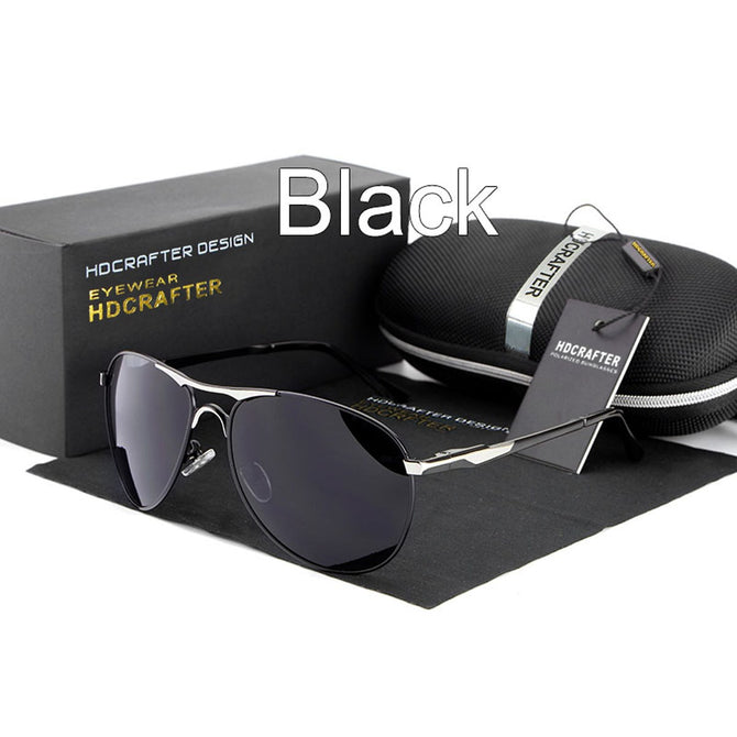 HDCRAFTER High Quality Brand Designer Cool Sunglasses, Polarized 100% UV400 Protection Eyewear for Men black