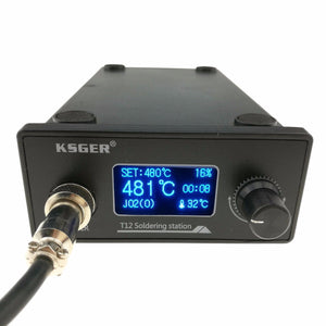 KSGER T12 Soldering Iron Station STM32 OLED DIY Kit, Solder Electric Tool Welding Iron Tips, Temperature Controller Handle Case black