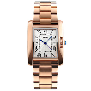 SKMEI 1284 30m Waterproof Stainless Steel Band Women's Quartz Watch - Rose Gold