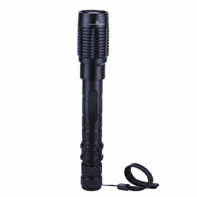 Authentic 4000 Lumen Zoomable XM-L T6 LED Flashlight Focus Torch Waterproof Design Portable Hunting Light Black
