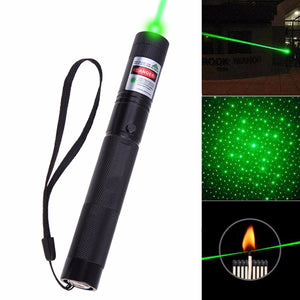 Powerful Green Laser Pointer Stars 5mw Military 532nm With Star Cap flashlight Adjustable Focus 8000-10000 Meters Black
