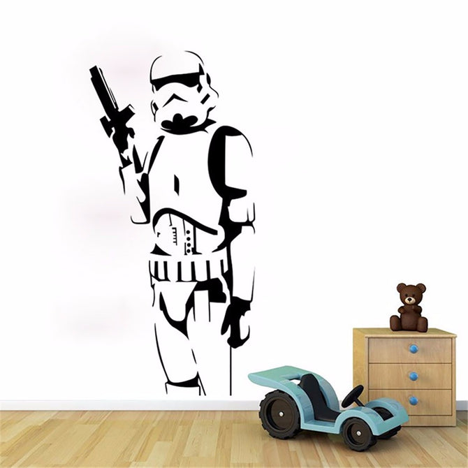 DIY Cool Star Wars Character Wall Stickers Suitable for Living Room Bedroom Home Decoration Art Posters Black