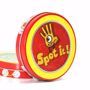 Newest "Spot it" Cards Table Board Game, High Quality Paper with Metal Box, Best Gift for Your Friends red spot it