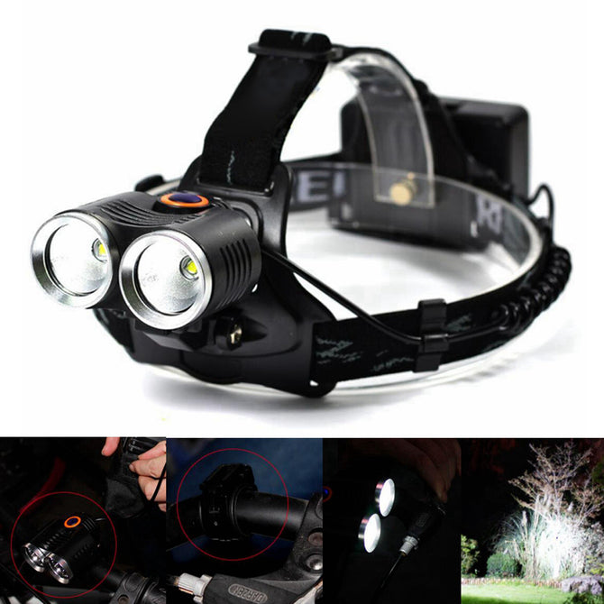 SENCART T6 5-Mode Super Bright Dual Use Rechargeable Headlamp for Hunting, Fishing, Mining, Etc