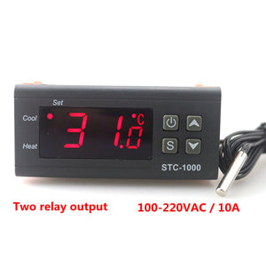 ZHAOYAO STC-1000 Two Relay Output LED Digital Temperature Controller Thermostat Incubator with Heater and Cooler, 110V-220V 10A