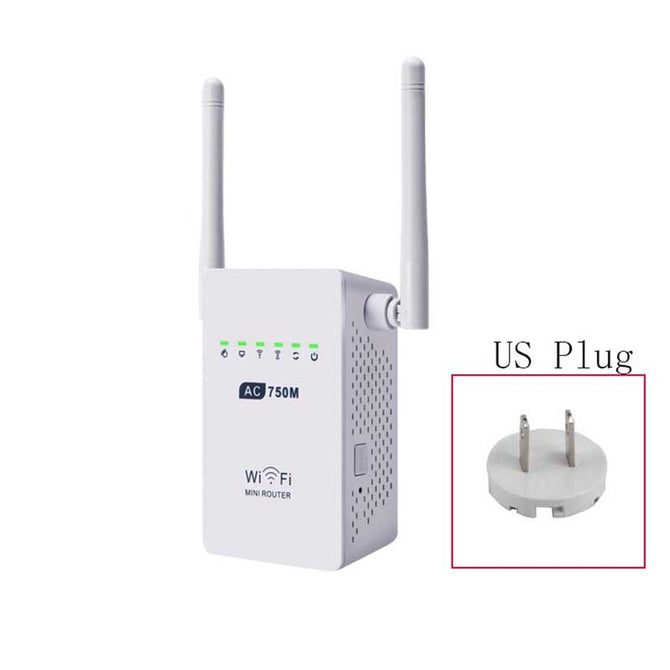 750Mbps Wireless Wi-Fi Router Repeater Adapter - White (US Plug)