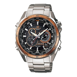 Casio Edifice EQS-500DB-1A2 Perpetual Calendar Solar Power Men Watches - Silver + Gold
