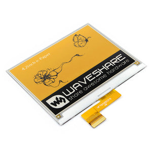 Waveshare 400x300 4.2 Inches E-Ink Raw Display, Yellow / Black / White Three-color