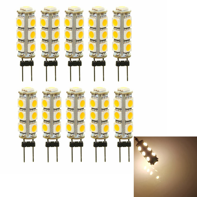 Sencart G4 Warm White 3000K 5050 13-LED Light Bulbs for Replacement Halogen Bulbs (10 PCS / DC12V)