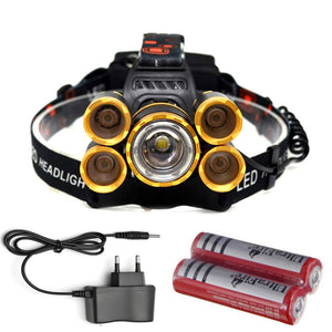 AIBBER TONE Outdoor T6 + XPE 16000lm 5-LED Headlight Headlamp with Charger and 18650 Battery